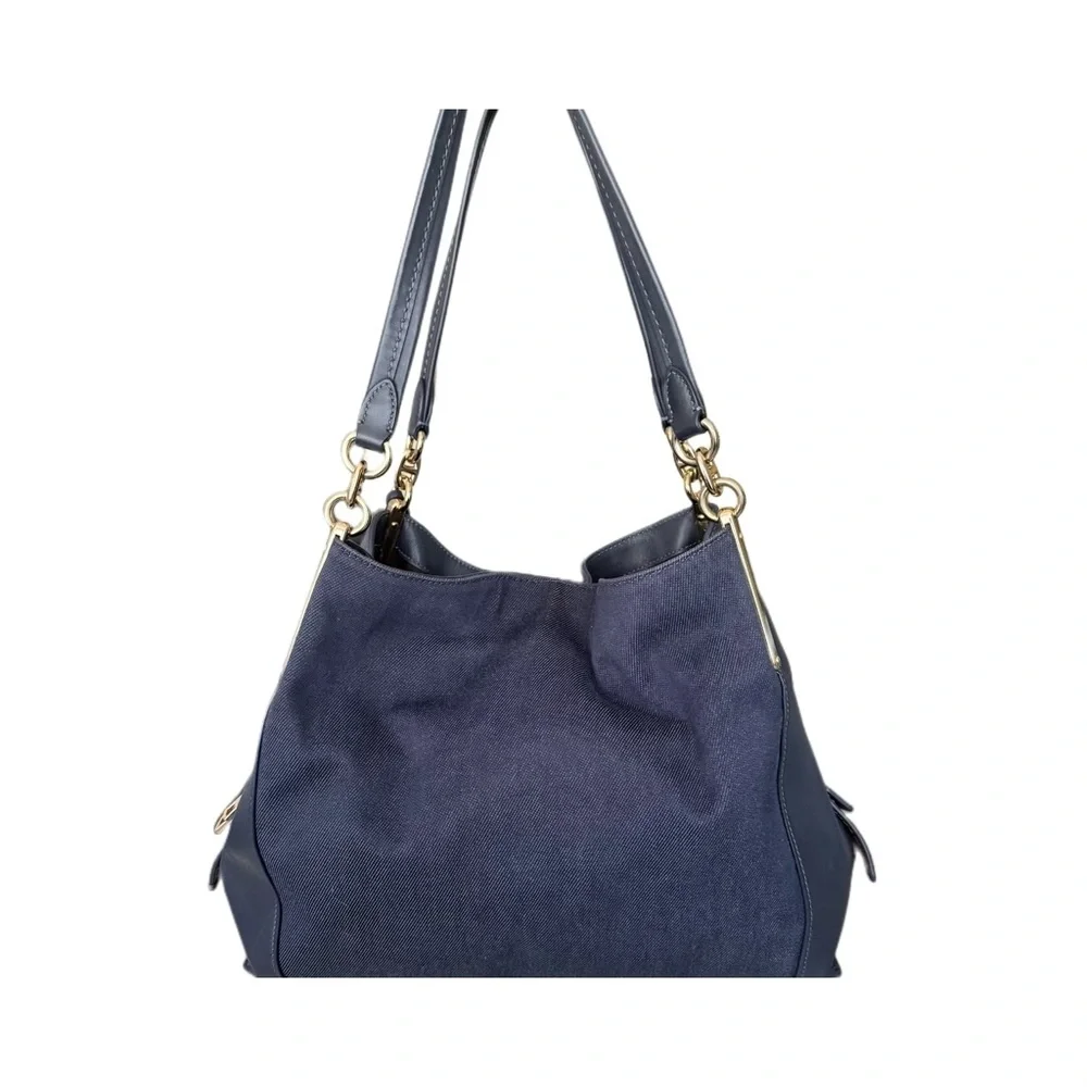 Coach Dalton 31 Horse and Carriage Jacquard Shoulder Bag - Blue Denim. LIKE NEW - Picture 2 of 13